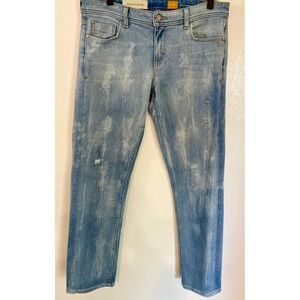 Pilcro and the Letterpress Hyphen Straight Jeans Light Wash Bleached Size 27